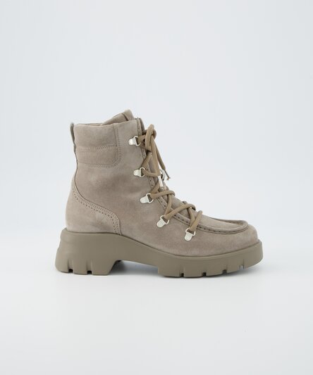 Lace-up booties with warm lining
