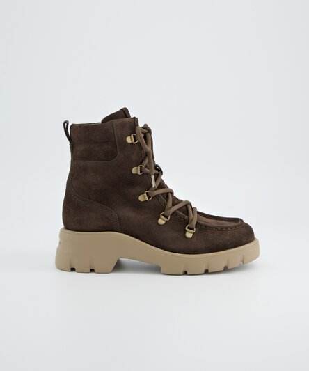 Lace-up booties with warm lining