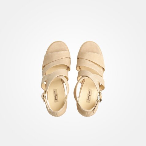 Paul Green 7942-013 Plateau high-heel sandals in beige