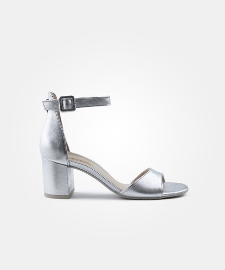 Paul Green 7469-203 high-heel sandals in silver metallic