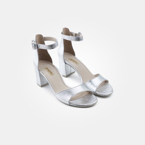 Paul Green 7469-203 high-heel sandals in silver metallic