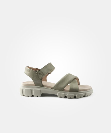 Paul Green 7966-003 SUPER SOFT sandals in RELAXED WIDTHS in oliv