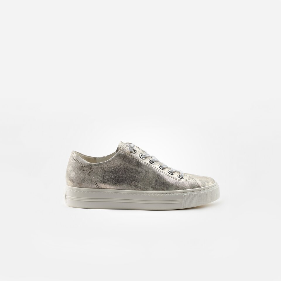 Paul Green 4081-033 SUPER SOFT sneaker in RELAXED WIDTHES in gold metallic