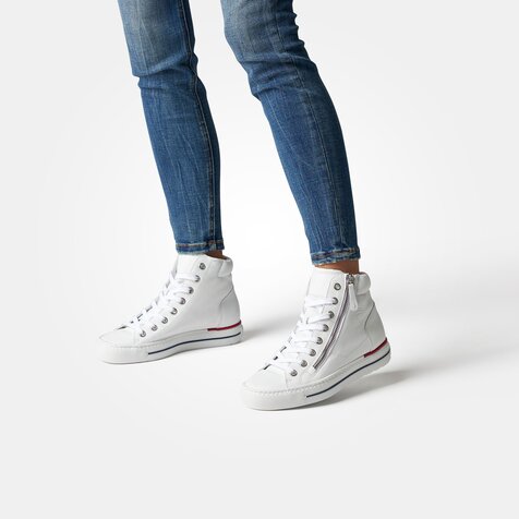 Paul Green 4024-243 SUPER SOFT high-top sneaker in white