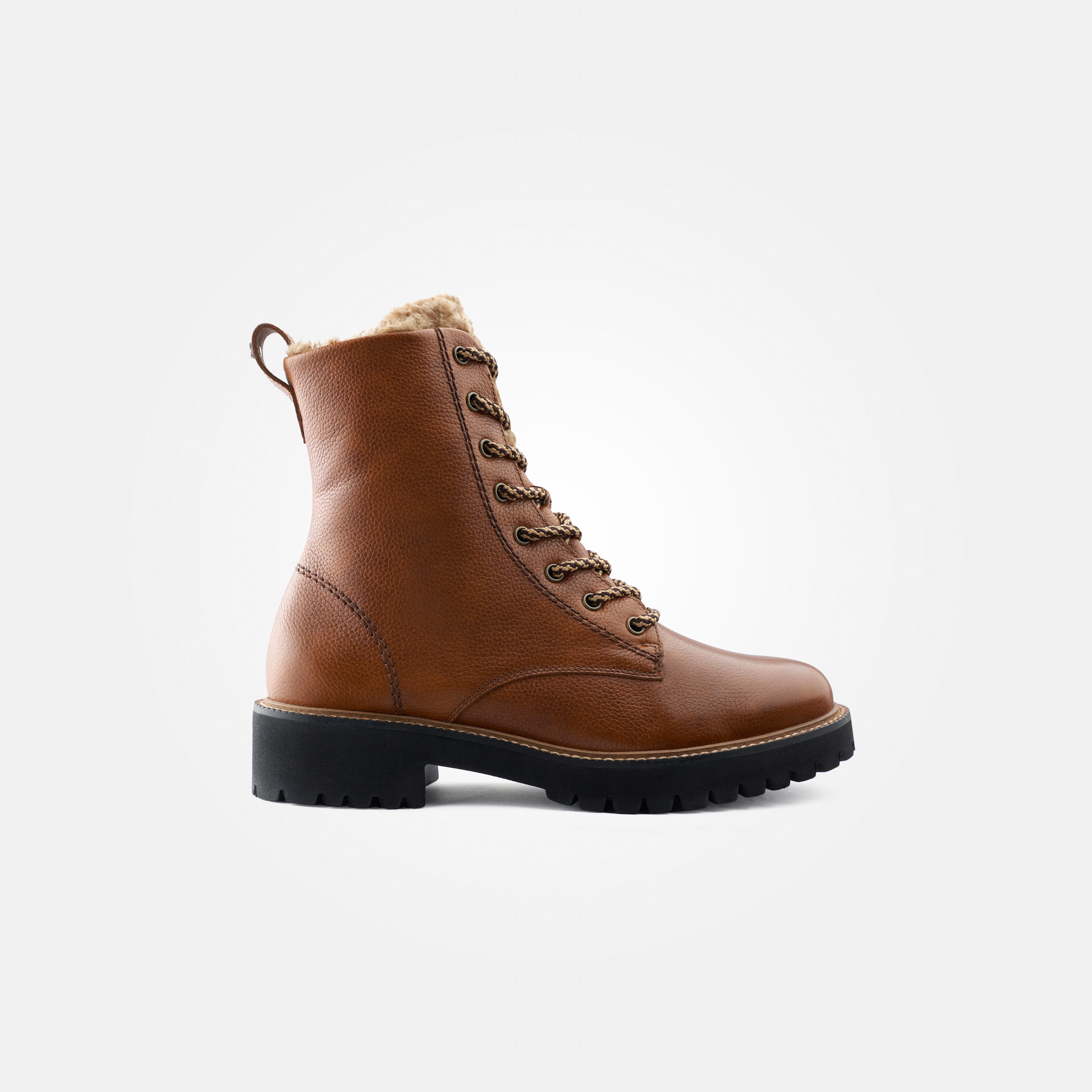 Paul Green Men\'s Lace-Up Combat Boots in Taupe Lace-up boots with warm lining, in brown - Paul Green main image 2