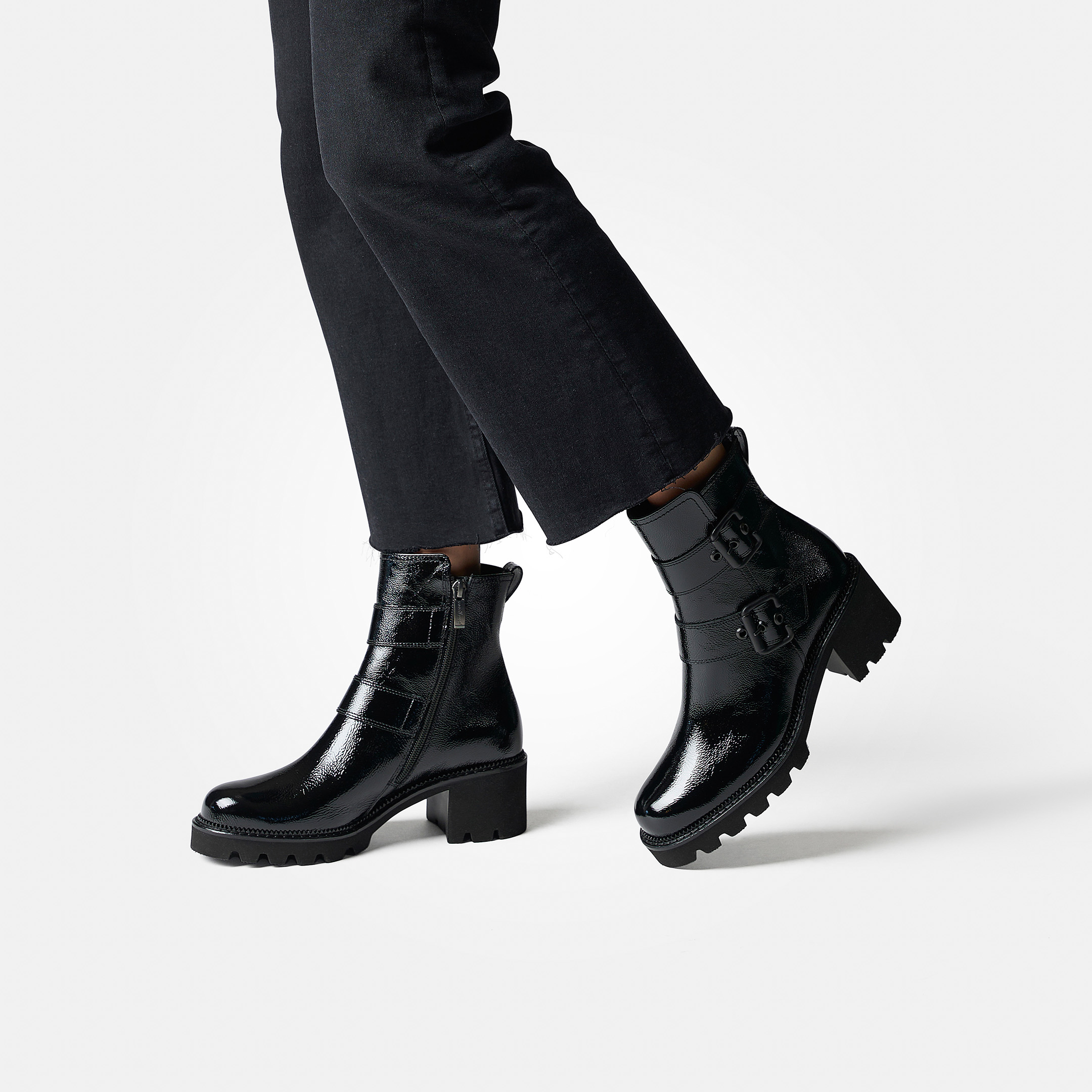 Paul Green Boots Paul Green Black Leather Boots, Square Toed, Zip-up Boot  main image 4